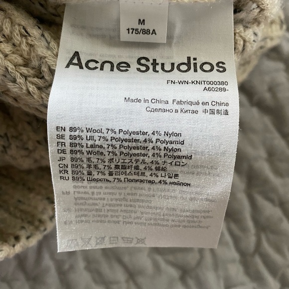 ACNE STUDIOS Kelecta Stripe Wool Blend Sweater In Beige/Blue - Picture 10 of 11